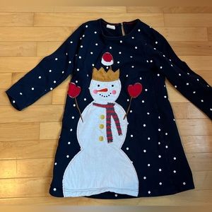 Mini Boden Snowman dress girls